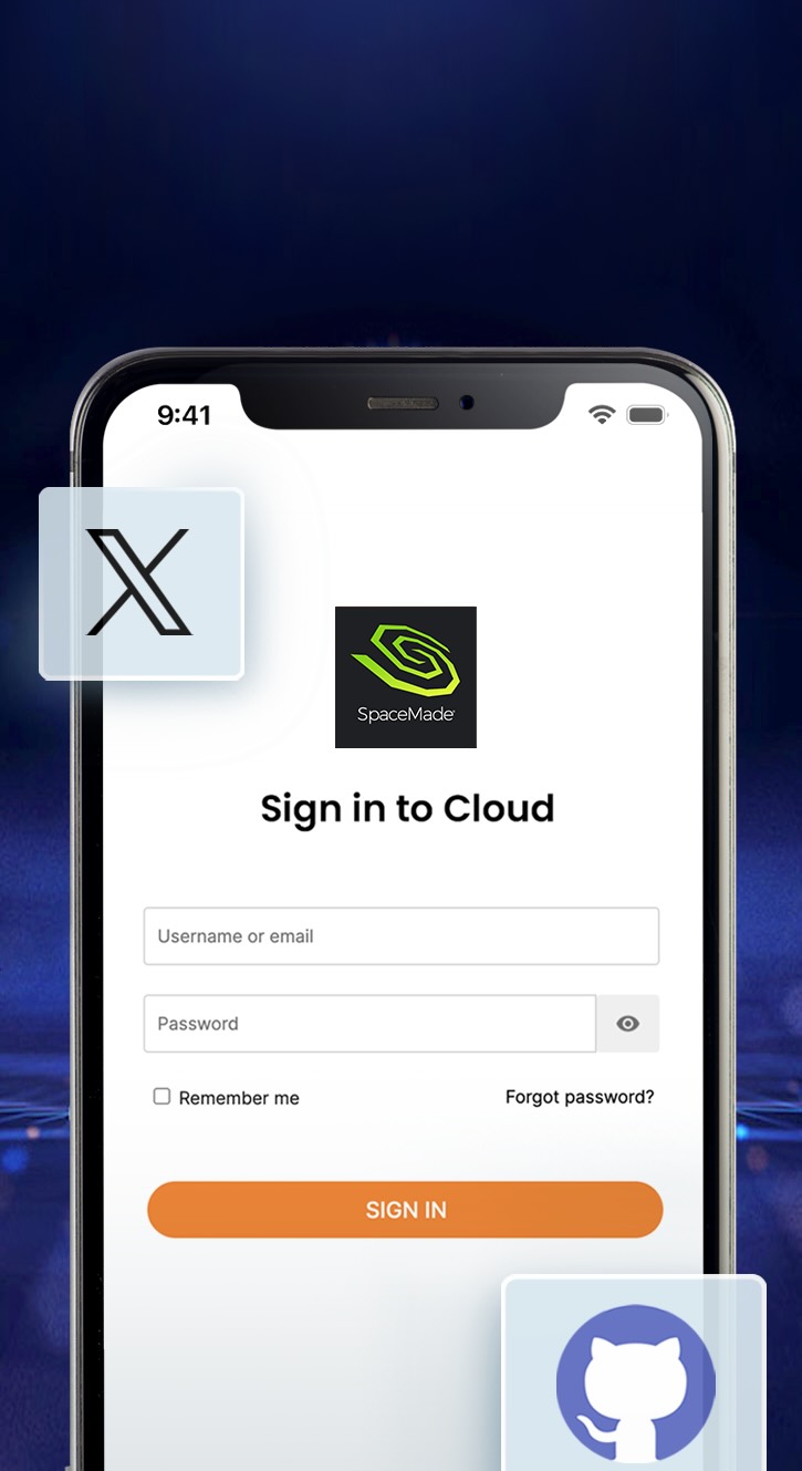 Lock with nodes on a dark blue background